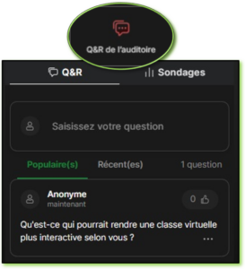 Q R de l'auditoire